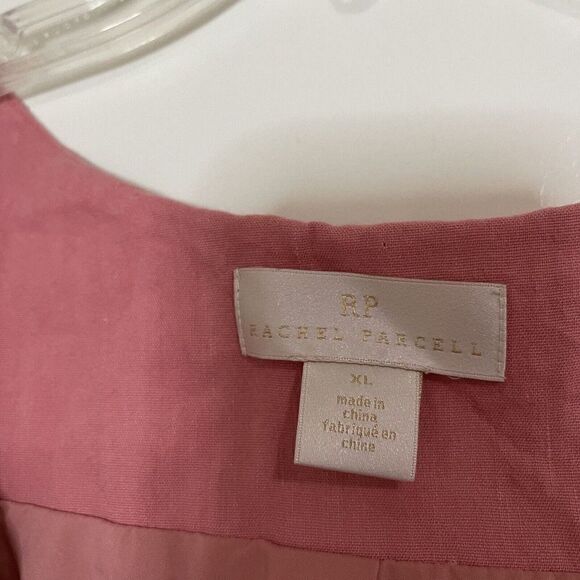 Rachel Parcell Pink linen blend button down midi ruffle hem dress size XL - Picture 4 of 8